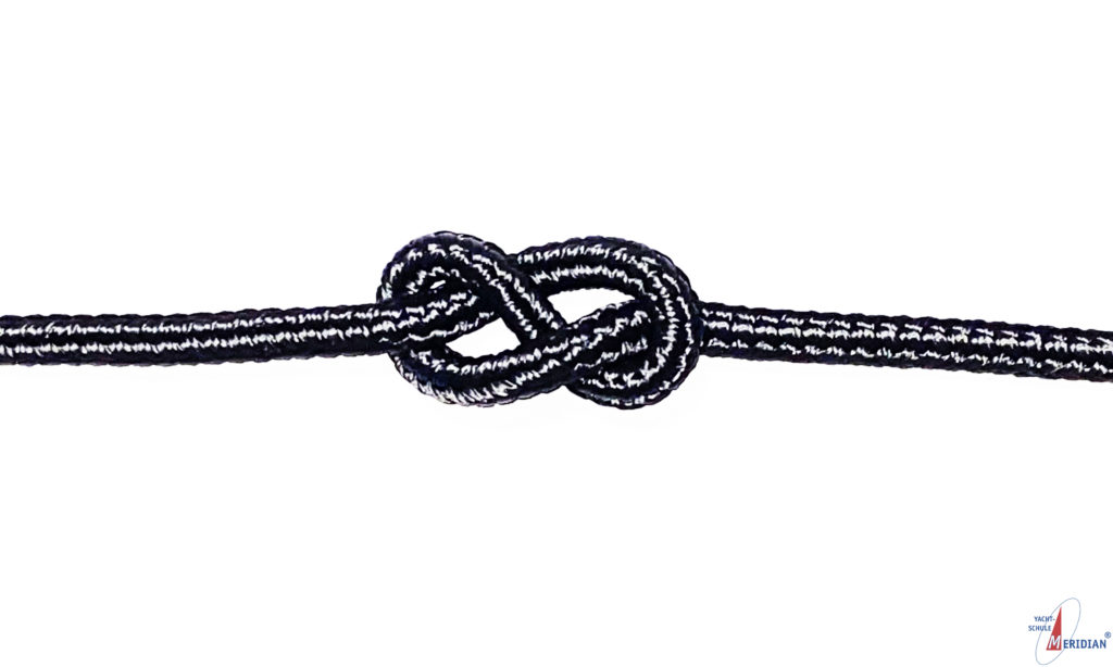Der Achtknoten verhindert das Ausrauschen des Endes.