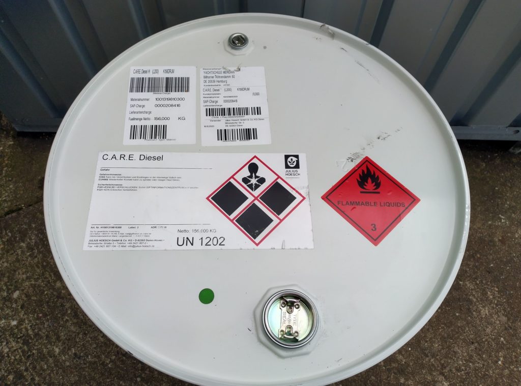 200 liter C.A.R.E. Diesel für die Yachtschule Meridian