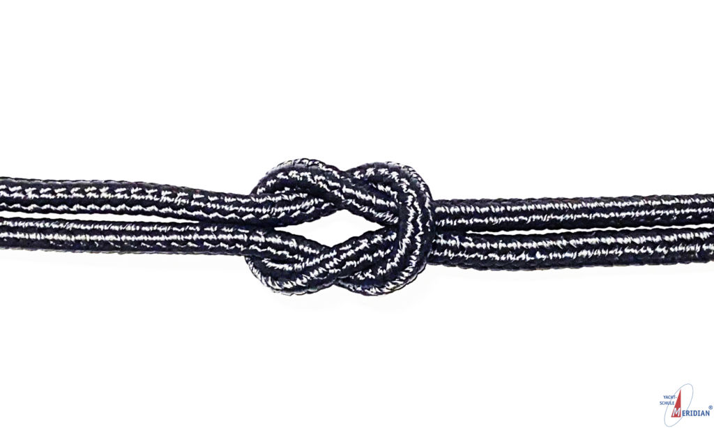 Der Kreuzknoten dient zum Verbinden zweier gleich starker Tampen.